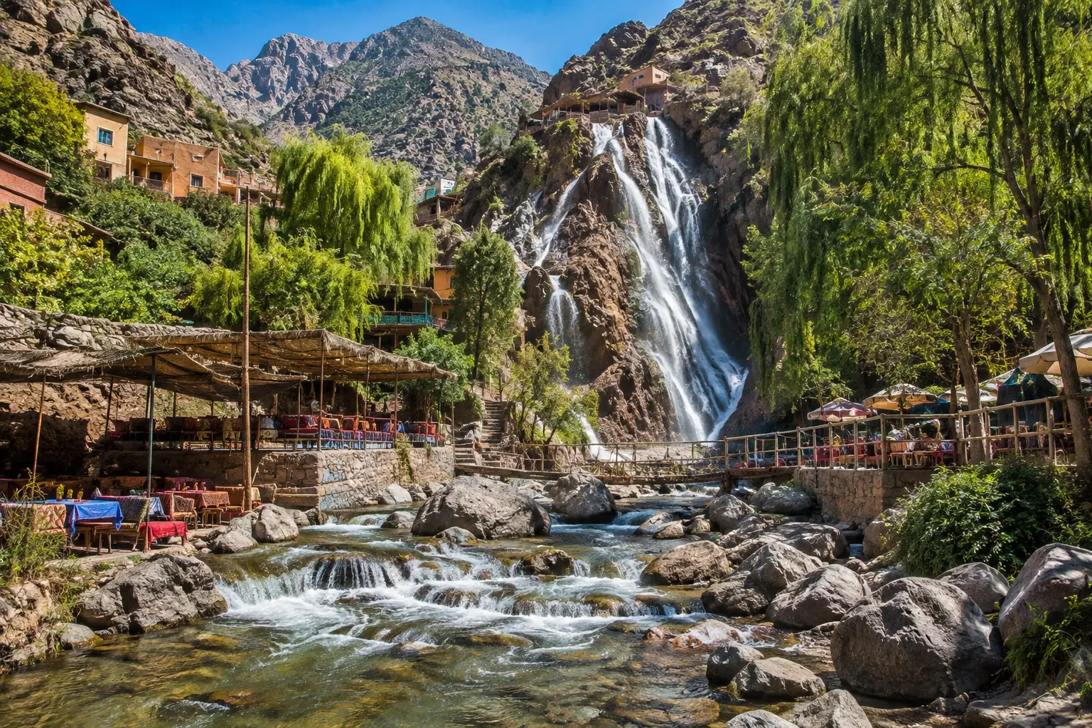 Mountain Village Waterfall Retreat
